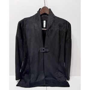 Cubism Los Angeles Black Faux Suede Toggle Front Cardigan Jacket Size L